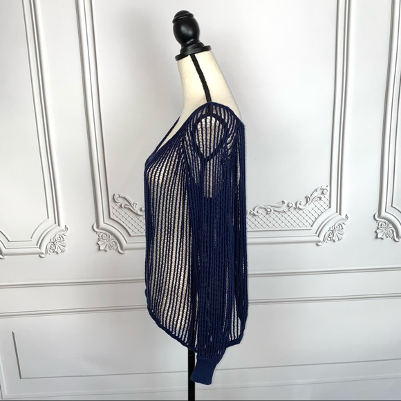 Free People Navy Blue Knitted Sweater | Size S - Picture 4 of 9